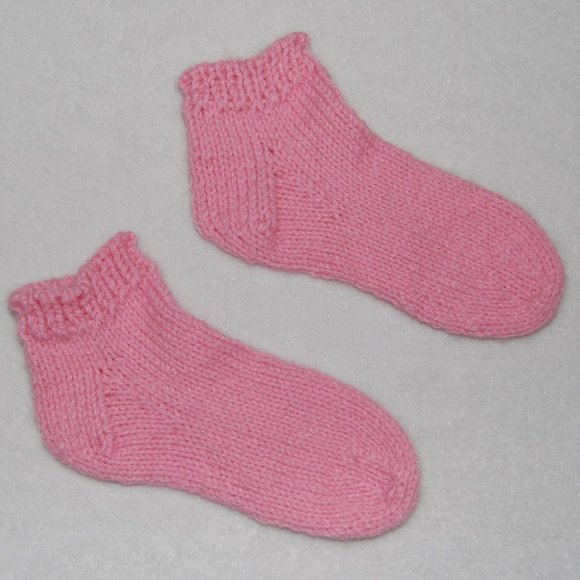 NEW Handmade Girls Pink Ankle Socks - Picture 6 of 7